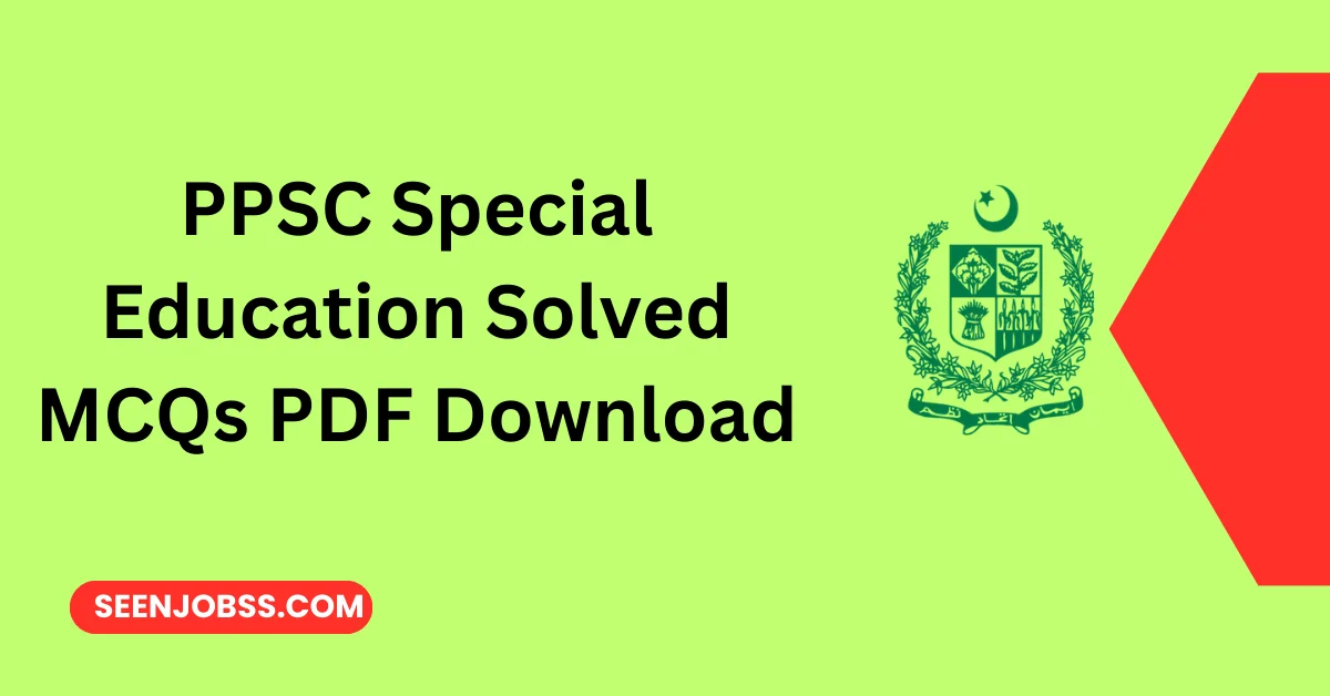 PPSC Special Education Solved MCQs