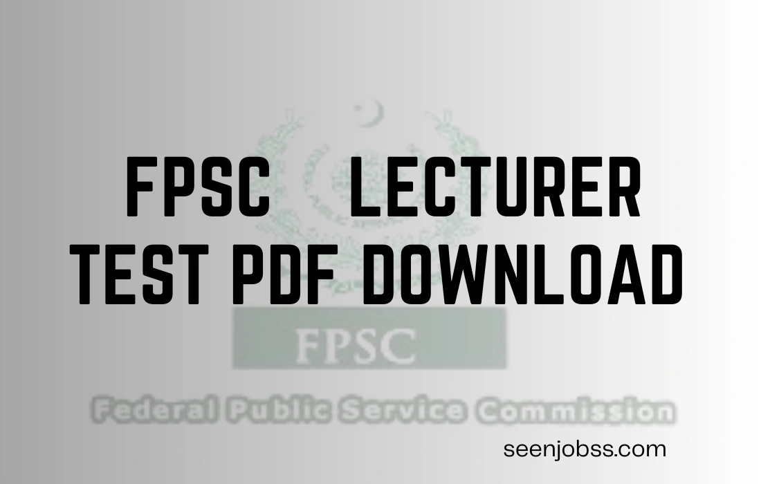 fpsc lecturere test pdf